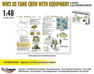 Mirage Hobby 480006 WW2 US Tank Crew With Equipment For M8 Scott And Other US Motorized Howitzers 1/48 – image 3