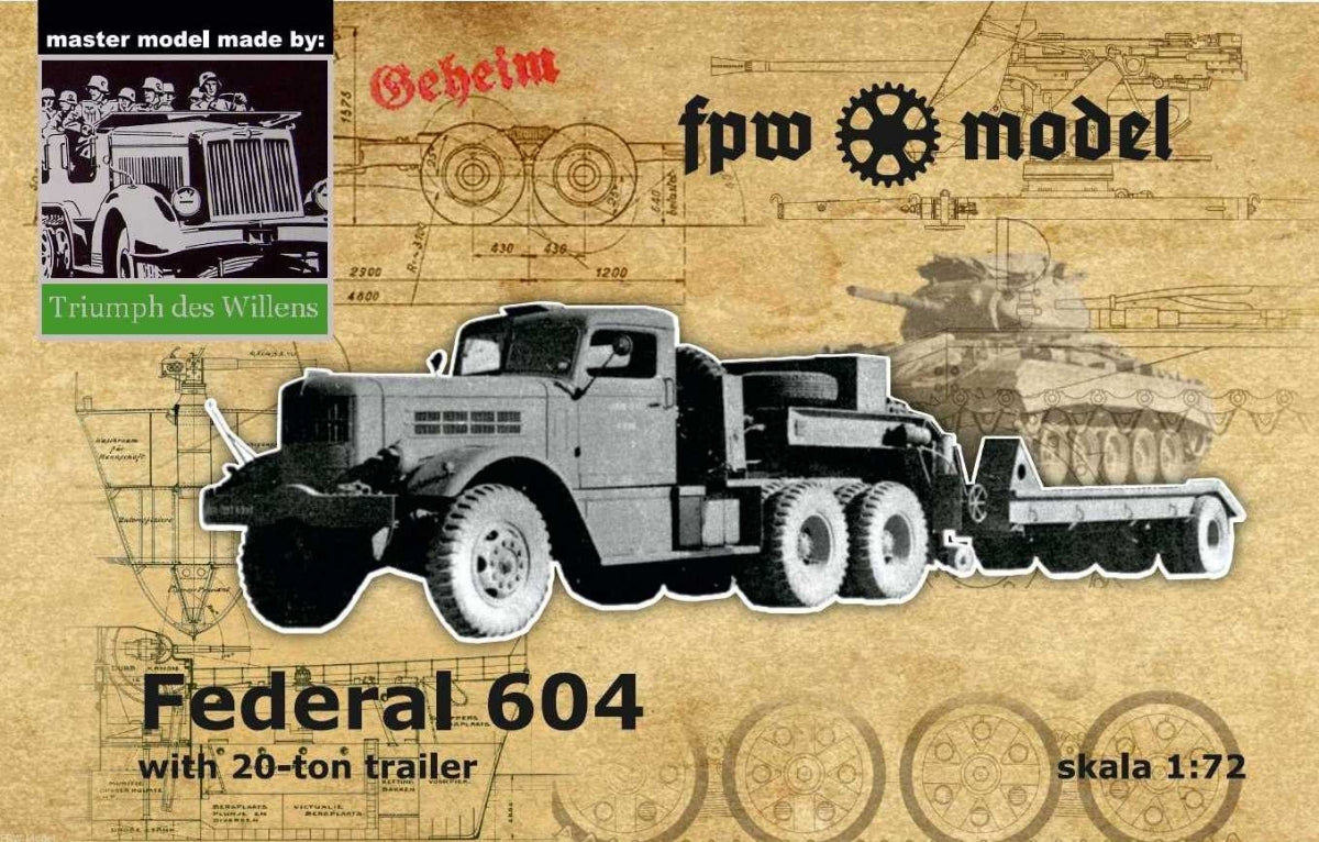 FPW Model TDW006 Triumph des Willens - Federal 604 with 20-ton flat bed trailer 1/72