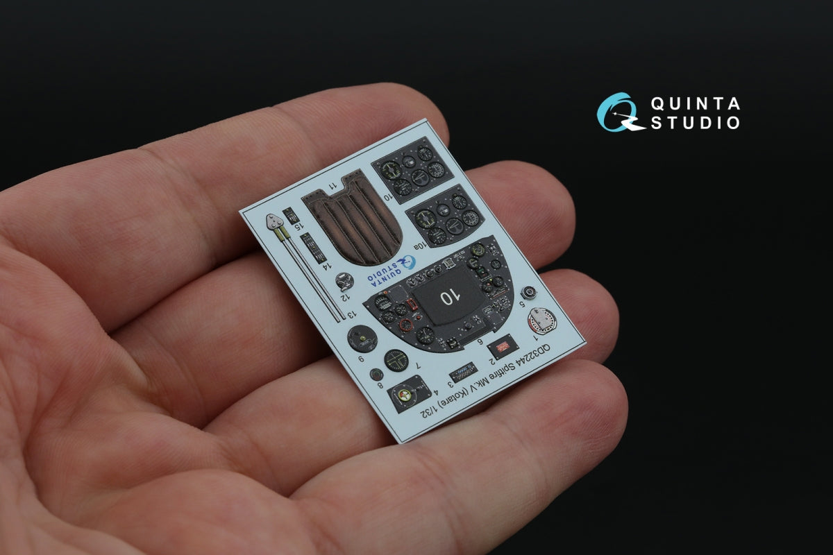 Quinta Studio QD32244 Spitfire Mk.V 3D-Printed &amp;amp; colored Interior on decal paper (Kotare) 1/32 – image 5