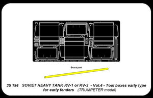 Aber 35194 Russian heavy tank KV-1, KV-2 - vol. 4 - additional set - tool boxes early type for early fenders 1/35 – obrázek 4