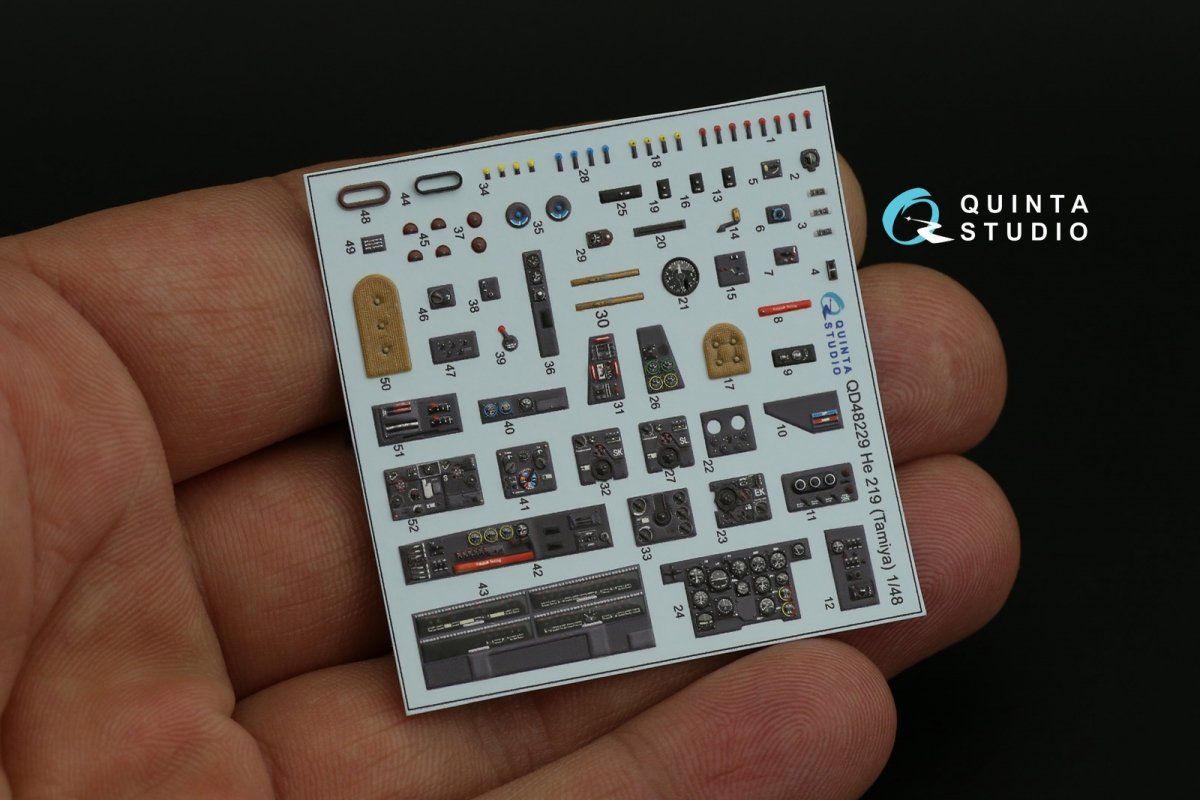 Quinta Studio QD48229 He 219 3D-Printed &amp;amp; colored Interior on decal paper (Tamiya) 1/48 – image 10