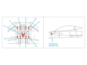 Quinta Studio QP48027 F-16 block 40/42 reinforcement plates (Hasegawa) 1/48 – obrázek 5