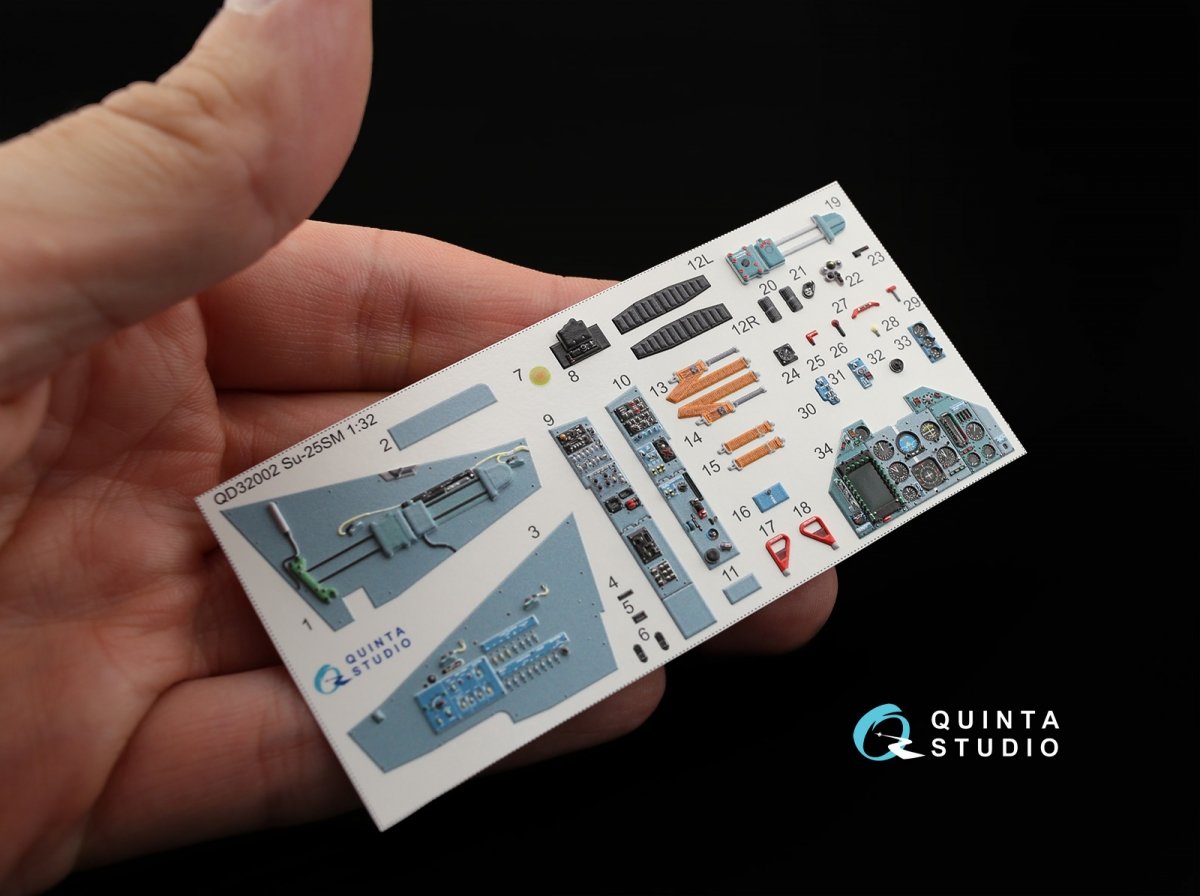 Quinta Studio QD32002 Su-25SM 3D-Printed &amp;amp; colored Interior on decal paper (for Trumpeter kit) 1/32 – immagine 4