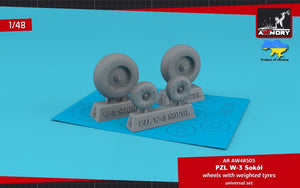Armory Models AW48505 PZL W-3 Sokół wheels w/ weighted tires 1/48