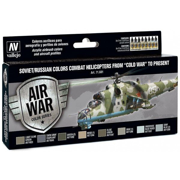 Vallejo 71601 Hélicoptères de combat soviétiques/russes de la Guerre froide à nos jours 8x17 ml