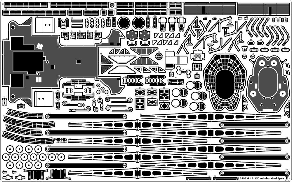 Pontos 35033F1 ADMIRAL GRAF SPEE 1939 Detail Up Set 1/350 – obrázek 10
