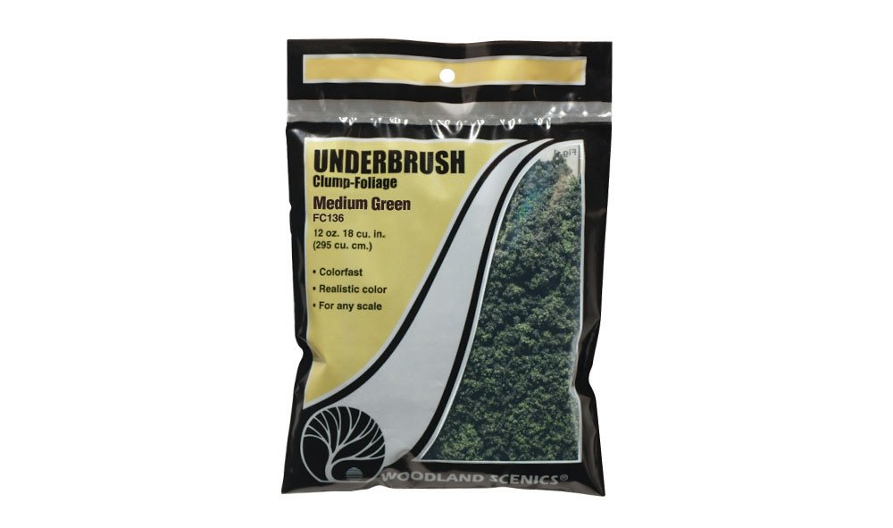 Woodland Scenics WFC136 Medium Green Underbrush (412cm3) – obrázek 3