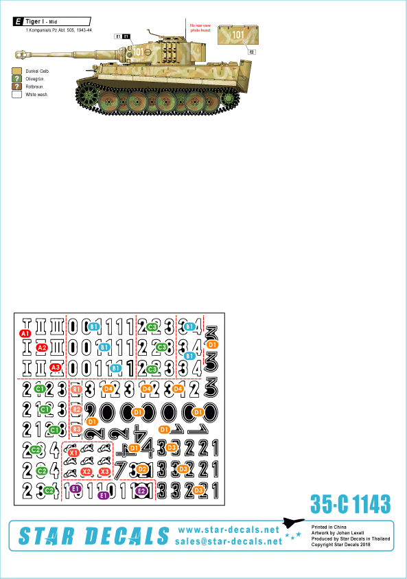 Star Decals 35-C1143 s.Pz.Abt. 505 #1. 1/35 – obrázek 2