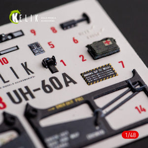 KELIK K48113 UH-60A Black Hawk - Type 1 interior 3D decals for ICM kit 1/48 – image 10