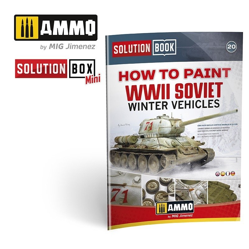 AMMO of Mig Jimenez 7903 SOLUTION BOX MINI (20) - How to paint WWII Soviet Winter Vehicles – obrázek 3