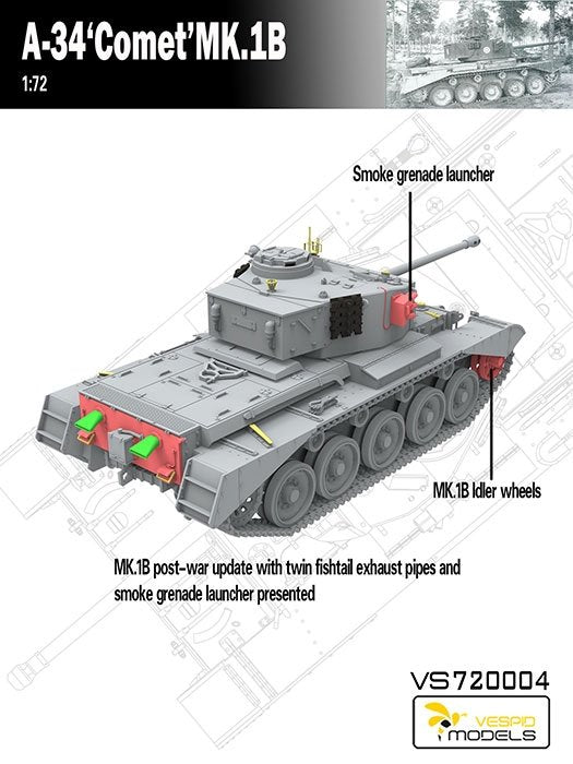 Maquette Vespid Models VS720004 A-34 Comet MK.1B 1/72 – image 7