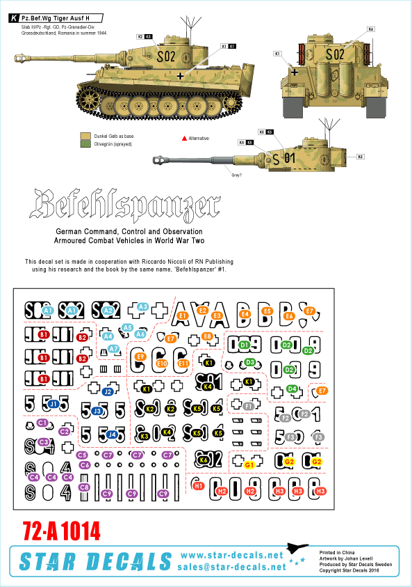 Star Decals 72-A1014 Befehlspanzer # 5. German Command 1/72 – image 3