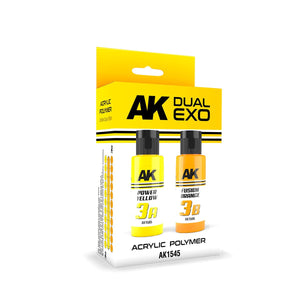 AK Interactive AK1545 DUAL EXO SET 3 – 3A POWER YELLOW &amp;amp; 3B FUSION ORANGE