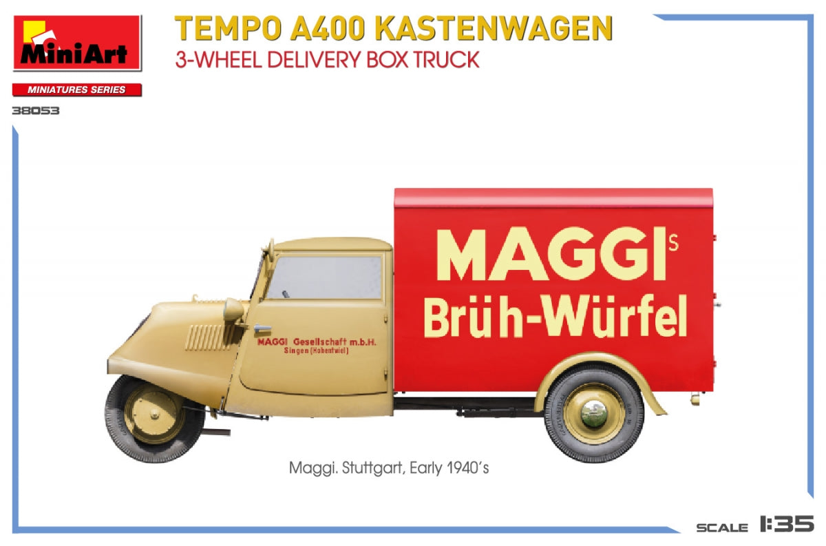 MiniArt 38053 TEMPO A400 KASTENWAGEN 3-WHEEL DELIVERY BOX TRUCK 1/35 – image 11