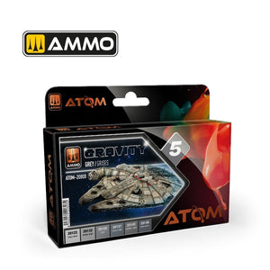 AMMO of Mig Jimenez 20808 ATOM Gravity Gray Set 6x20ml