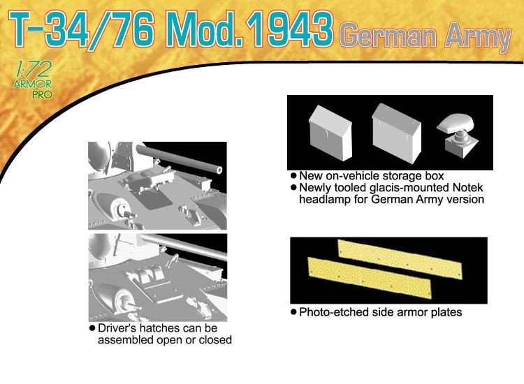 Dragon 7268 T-34/76 Mod.1943 German Army 1/72 – imagen 4