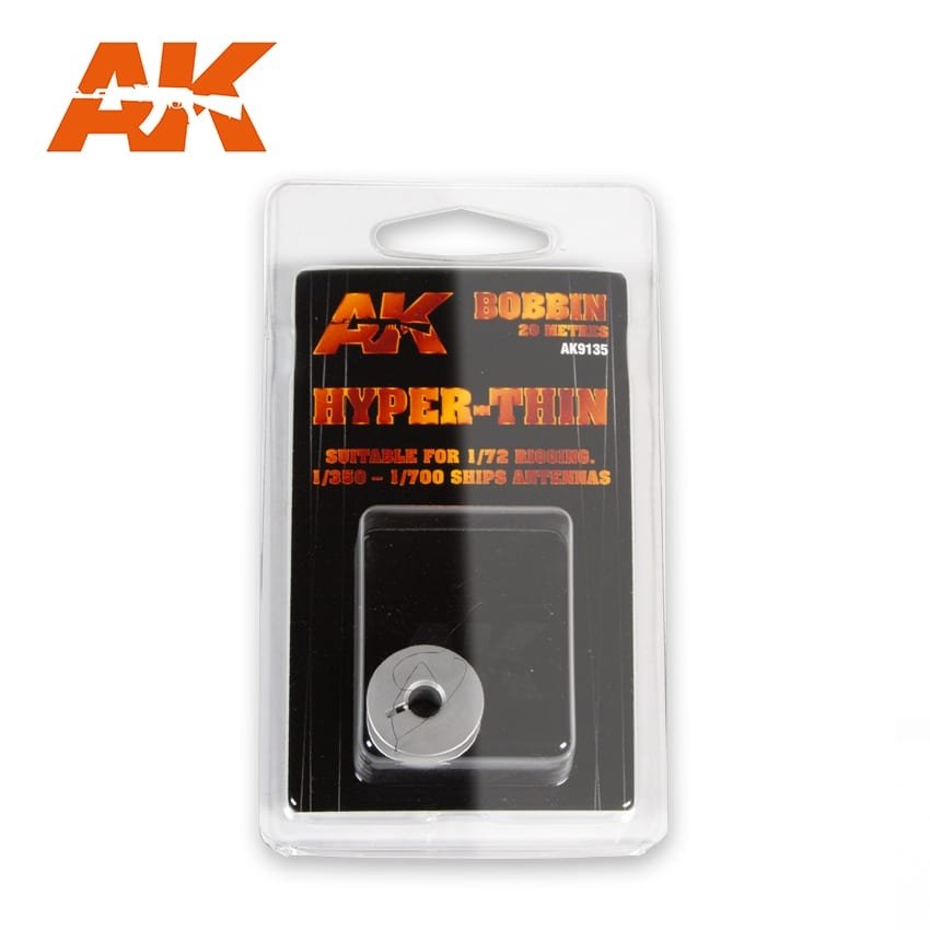 AK Interactive AK9135 ELASTIC RIGGING BOBBIN HYPER-THIN 0.030 mm
