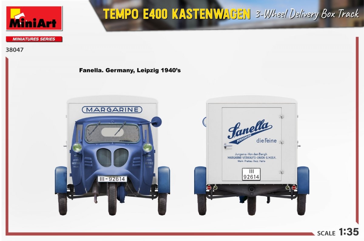 MiniArt 38047 TEMPO E400 KASTENWAGEN 3-WHEEL DELIVERY BOX TRACK 1/35 – image 16