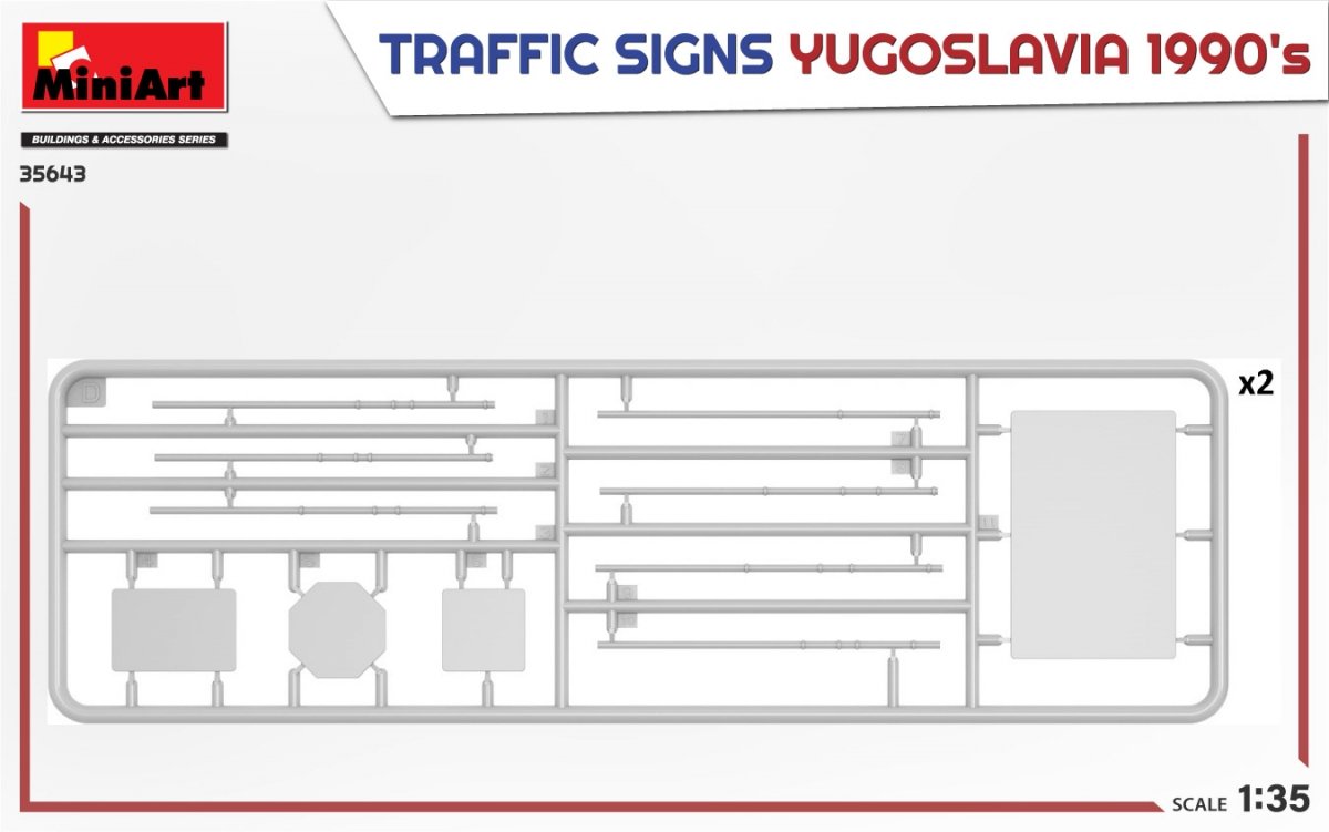 MiniArt 35643 TRAFFIC SIGNS. YUGOSLAVIA 1990&amp;#39;s 1/35 – image 3