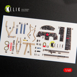 KELIK K48032 F-104G &amp;quot;STARFIGHTER&amp;quot; LATE TYPE INTERIOR 3D DECALS FOR HASEGAWA KIT 1/48 – image 2