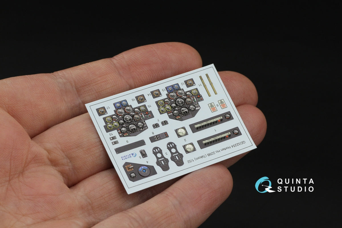 Quinta Studio QD32254 Horten Ho 229B 3D-Printed &amp;amp; colored Interior on decal paper (Takom) 1/32 – Bild 3
