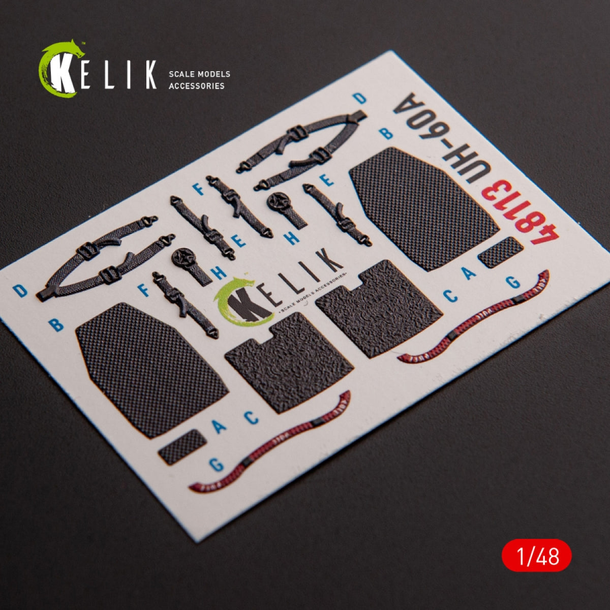 KELIK K48113 UH-60A Black Hawk - Type 1 interior 3D decals for ICM kit 1/48 – image 2