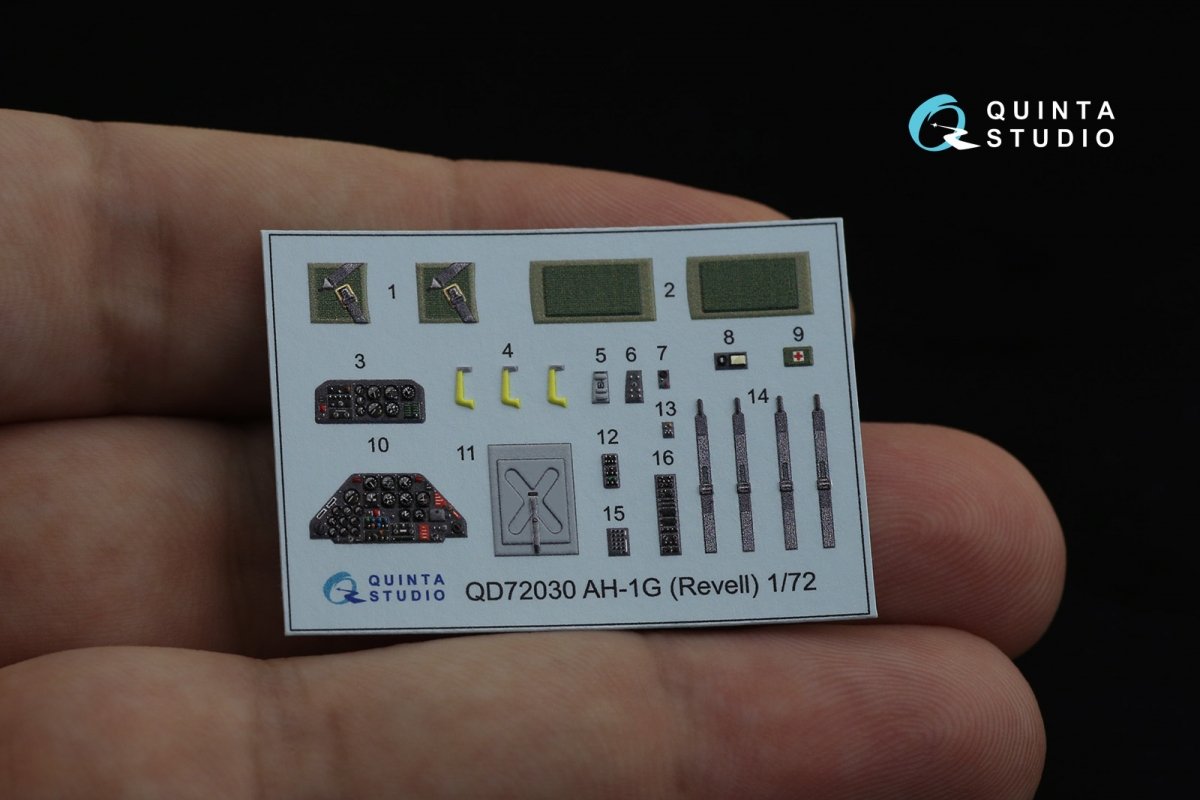 Quinta Studio QD72030 Ah-1G 3D-Printed &amp;amp; colored Interior on decal paper (Special Hobby/Revell) 1/72 – Bild 2