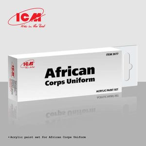 ICM 3077 Acrylic paint set for African Corps Uniform 12 ml x 6