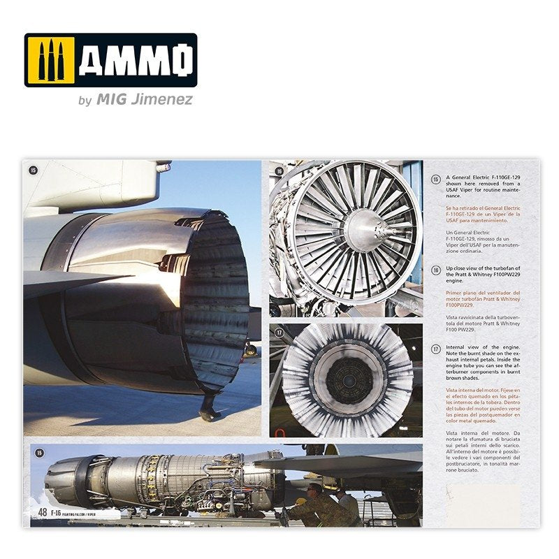 AMMO of Mig Jimenez 6029 F-16 Fighting Falcon / VIPER. Visual Modelers Guide Multilingual (Eng, Spa, Ita) – obrázek 6