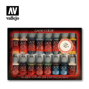 Vallejo 72291 Leather &amp;amp; Metal Colors Set 16x17ml