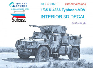 Quinta Studio QDS-35079 K-4386 Typhoon VDV 3D-Printed &amp;amp; colored Interior on decal paper (Zvezda) (Small version) 1/35