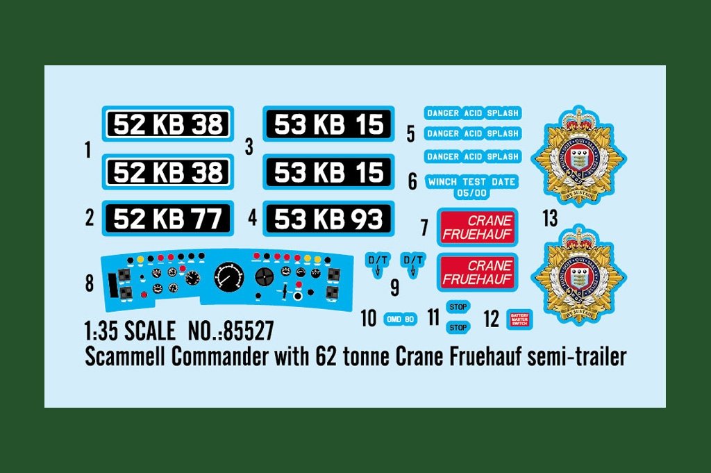 Hobby Boss 85527 Scammell Commander with 62 tonne Crane Fruehauf semi-trailer 1/35 – image 3