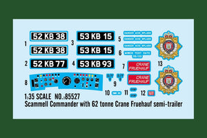 Hobby Boss 85527 Scammell Commander with 62 tonne Crane Fruehauf semi-trailer 1/35 – image 3