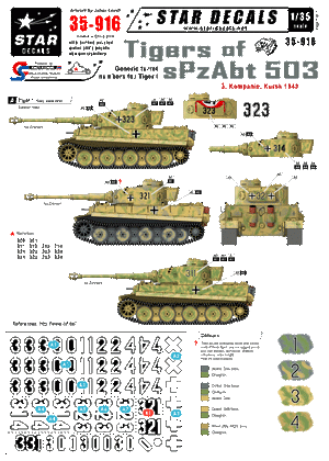 Star Decals 35-916 Tigers of sPzAbt 503 3 1/35