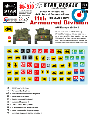 Star Decals 35-970 British 11th Armored Division 1/35