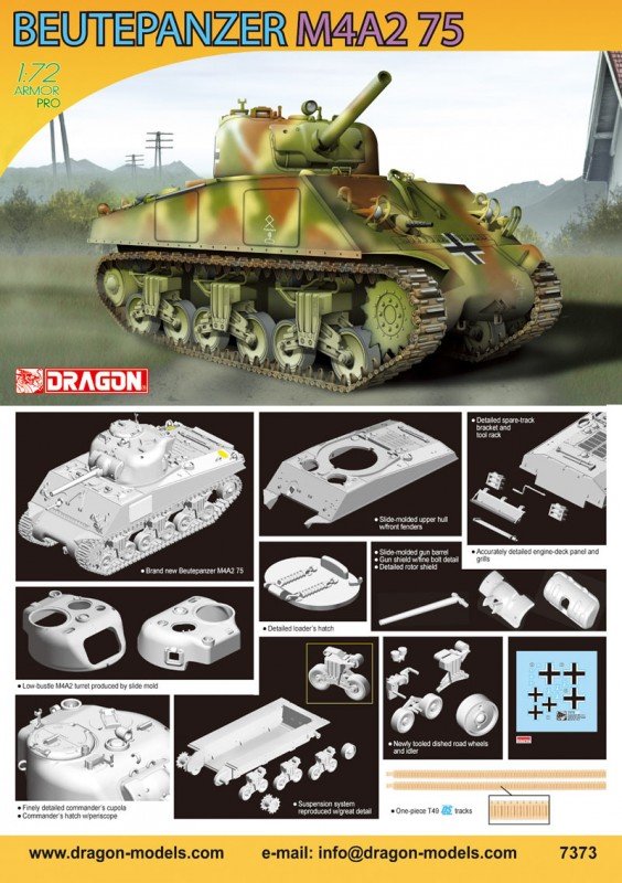 Dragon 7373 Beutepanzer M4A2 75 1/72 – Bild 2