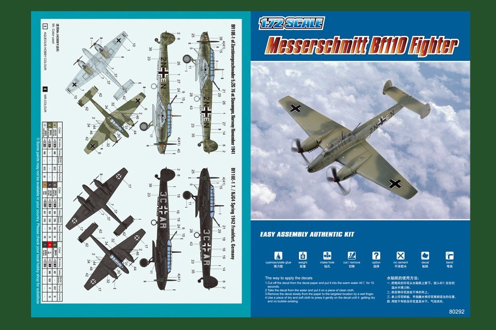 Hobby Boss 80292 Messerschmitt Bf110 Fighter 1/72 – Bild 2