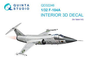 Quinta Studio QD32246 F-104A 3D-Printed &amp;amp; colored Interior on decal paper (Italeri) 1/32