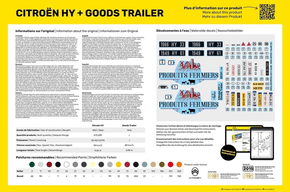 Heller 50331 Citroen HY + Goods Trailer 1/24 – image 4