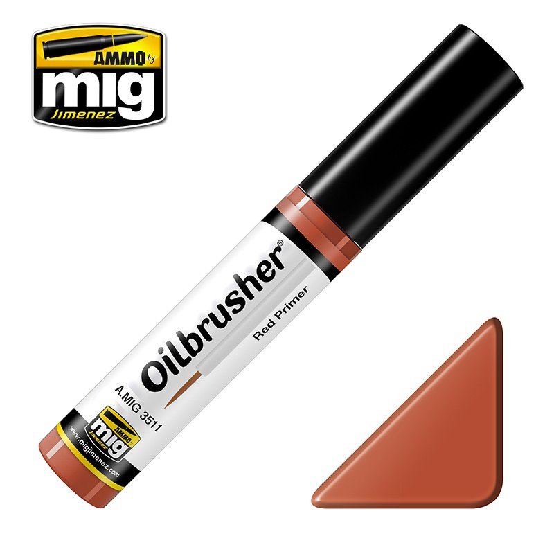 AMMO de Mig Jimenez 3511 Oilbrusher Apprêt rouge - peinture à l&amp;#39;huile avec pinceau