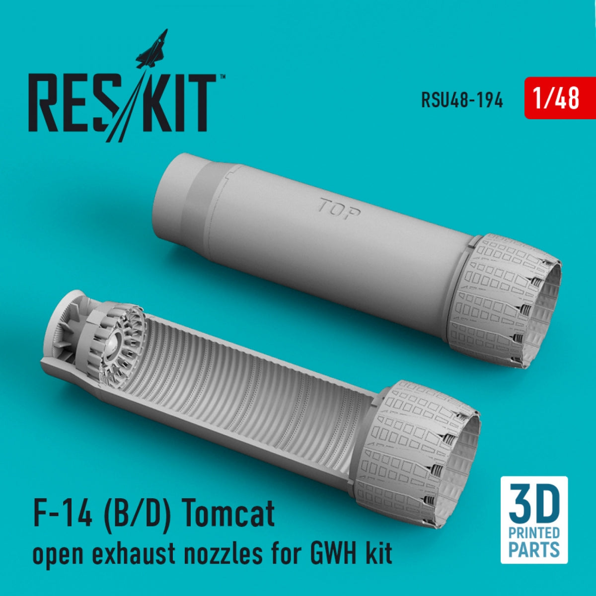 RESKIT RSU48-0194 F-14 (B,D) &amp;quot;TOMCAT&amp;quot; OPEN EXHAUST NOZZLES FOR GWH KIT (3D PRINTED) 1/48 – Bild 2