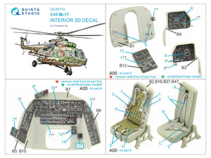 Quinta Studio QD35110 Mi-17 3D-Printed colored Interior on decal paper (Trumpeter) 1/35 – Bild 2