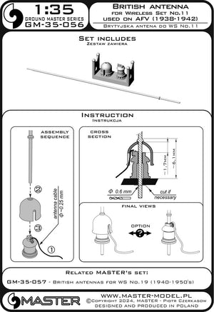 Master GM-35-056 Antenna for British Radio WS No. 11 - used on vehicles in 1938-1942 1/35 – image 11