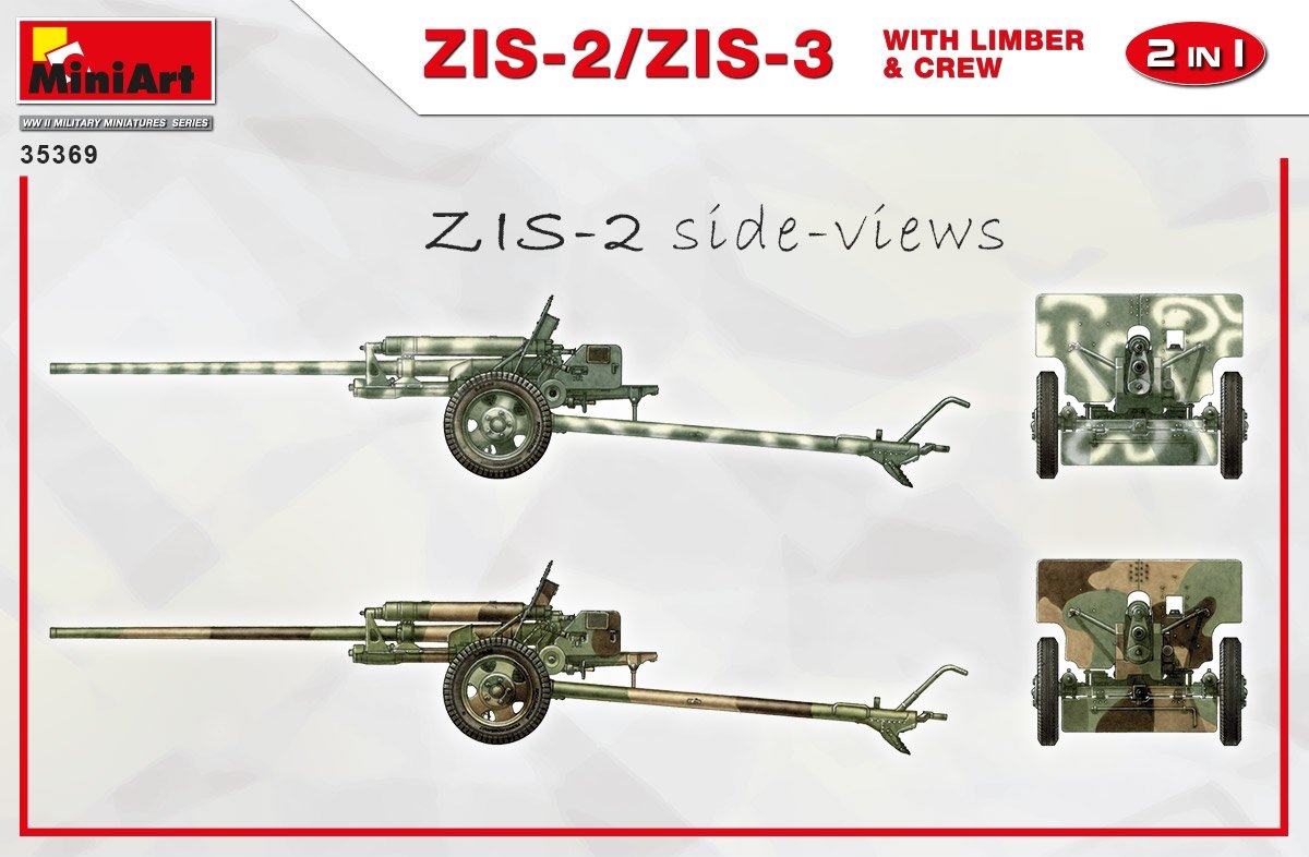 MiniArt 35369 ZiS-2/ZiS-3 with Limber &amp;amp; Crew 1/35 – Bild 2