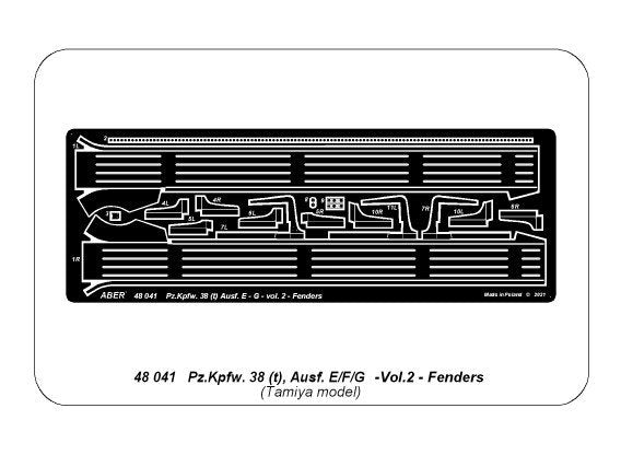 Aber 48041 Pz.Kpfw..38 (t) Ausf. E/F/G German tank Pz.38 (t) pt.2-fenders 1/48 – imagen 5
