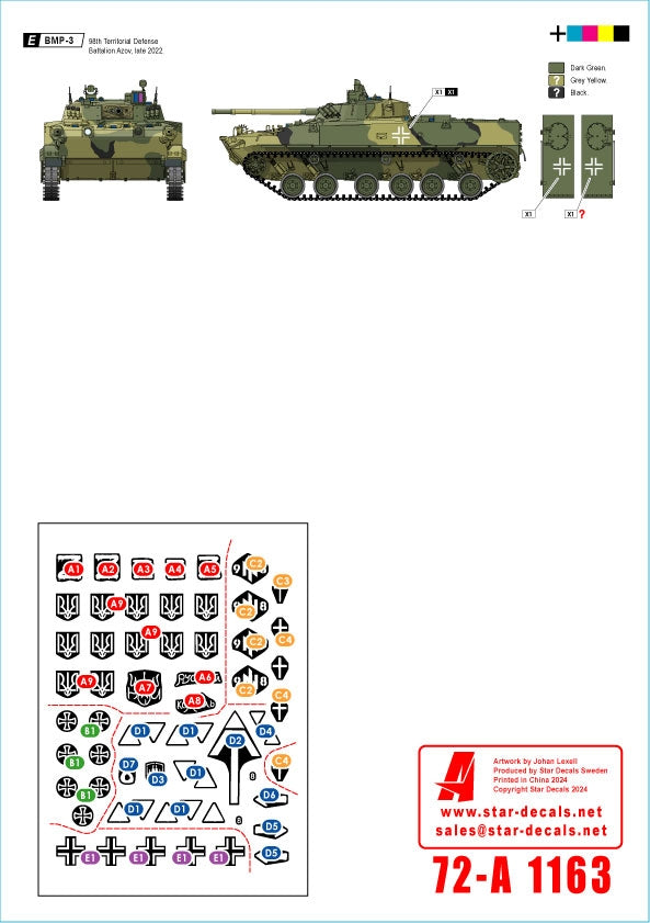 Star Decals 72-A1163 War in Ukraine 20 Ukrainian BMP-1 and BMP-3 in 2022-24 1/72 – image 2