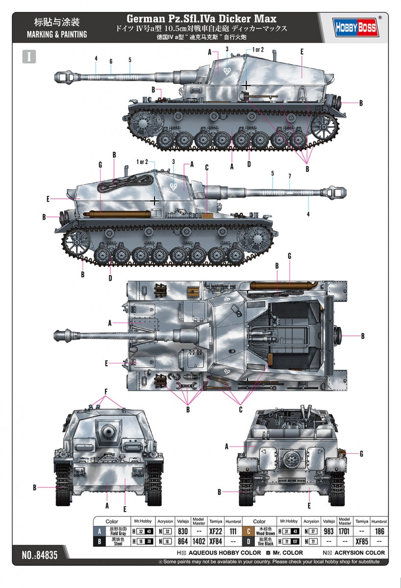 Hobby Boss 84835 German Pz.Sfl.Iva Dicker Max 1/48 – zdjęcie 4
