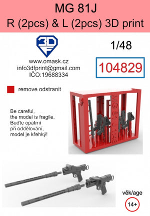 Omask 104829 MG-81J L (2 pcs) and R (2 pcs) 3D print 1/48 – obrázek 2