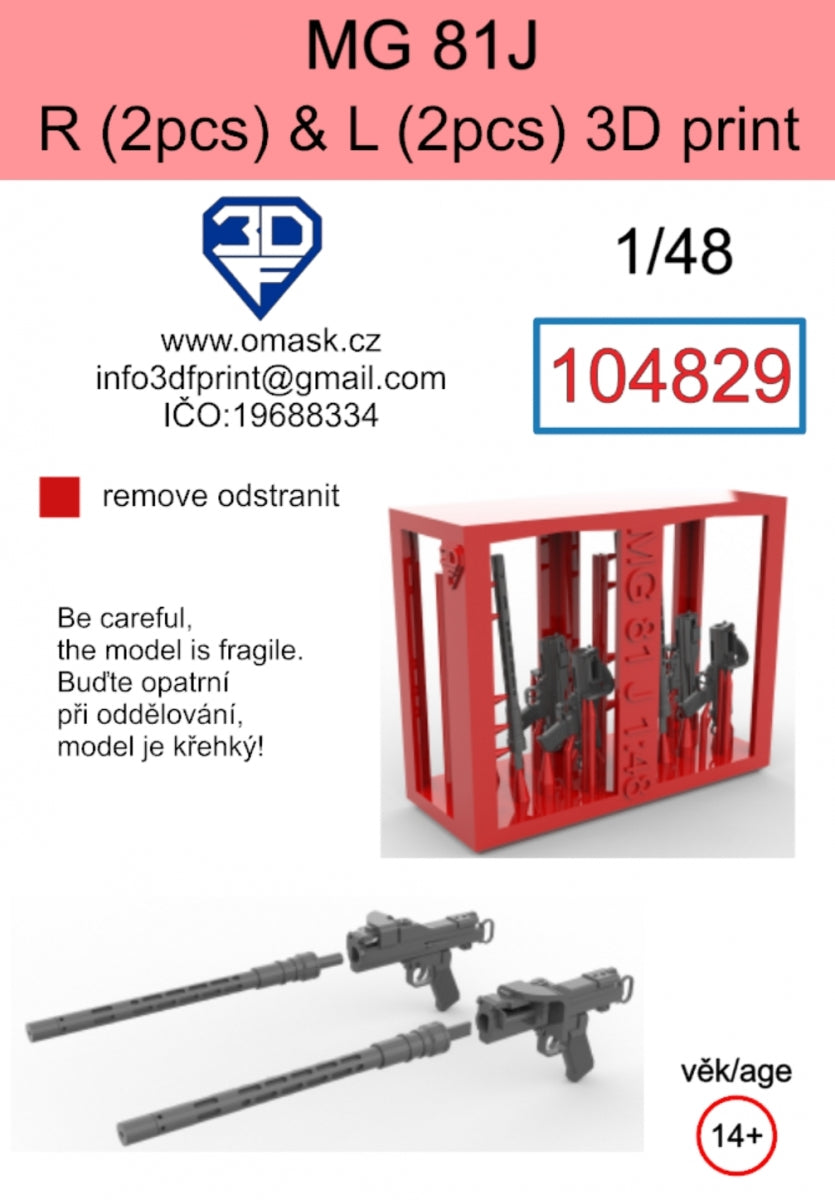 Omask 104829 MG-81J L (2 pcs) and R (2 pcs) 3D print 1/48 – obrázek 2