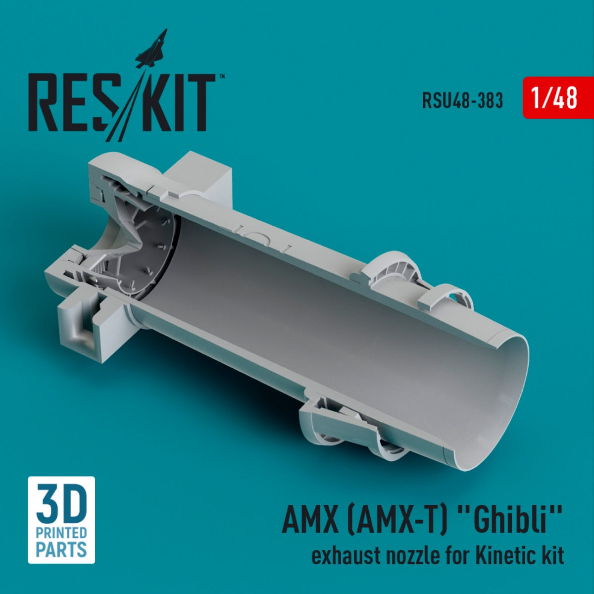 RESKIT RSU48-0383 AMX (AMX-T) &amp;quot;Ghibli&amp;quot; exhaust nozzle for Kinetic kit (3D Printed) 1/48
